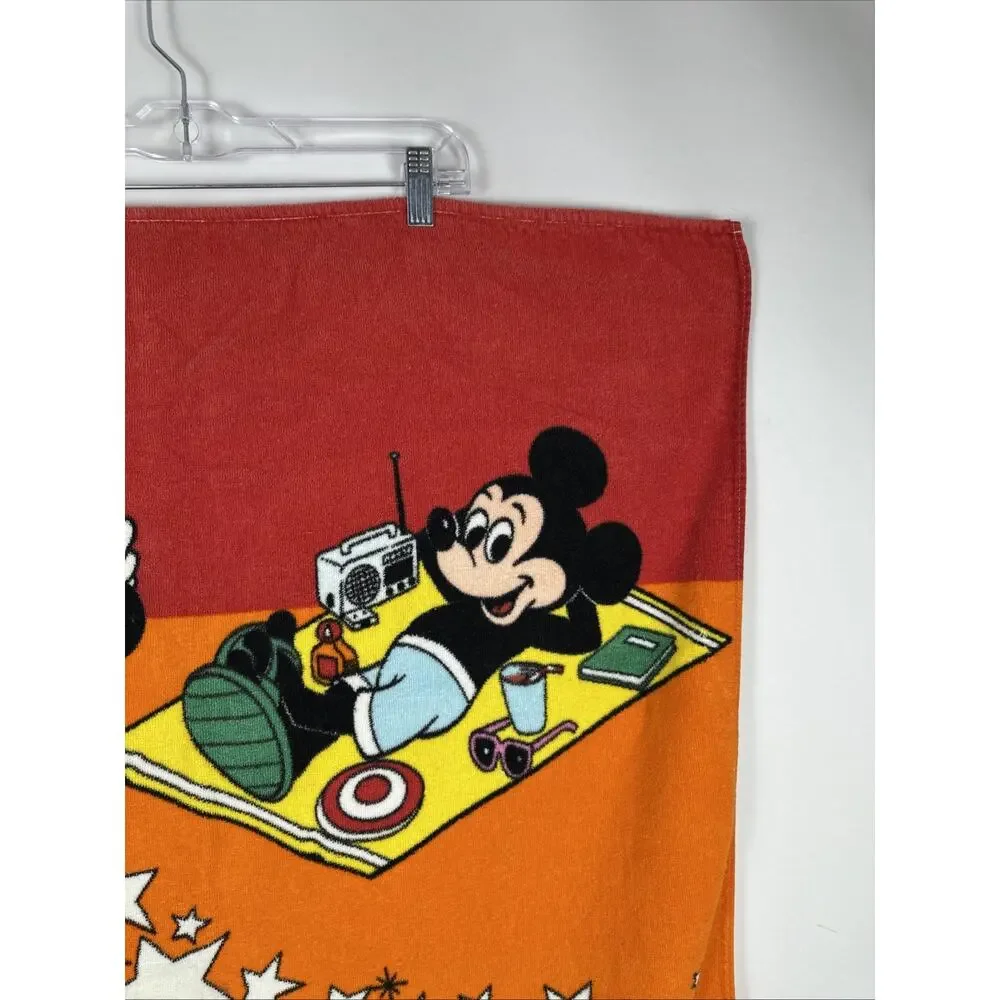Vintage Disney Mickey Mouse Surfing 100 Cotton Beach Towel